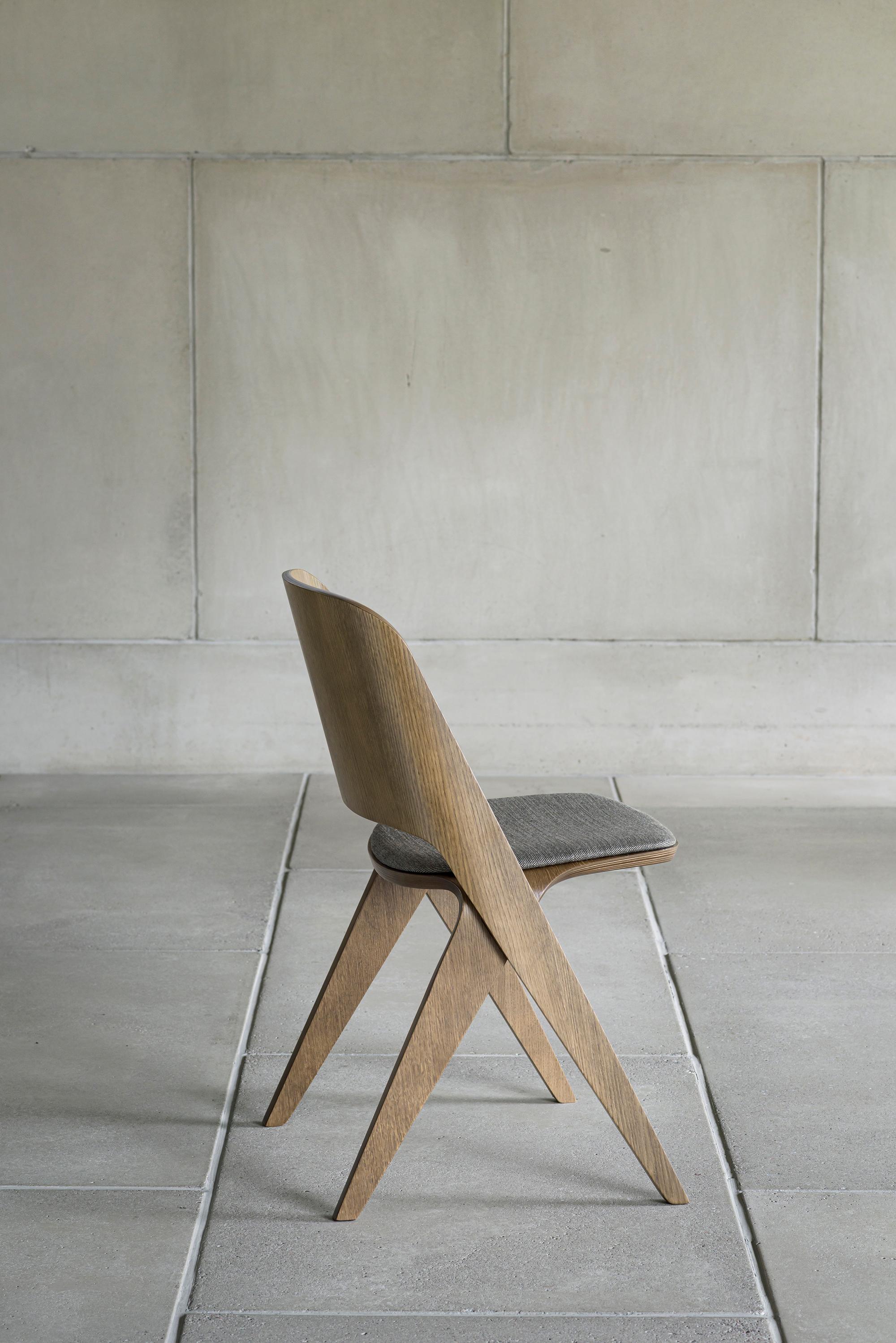 Scandinavian Modern Chair 'Lavitta' by Poiat, Dark Oak For Sale 4