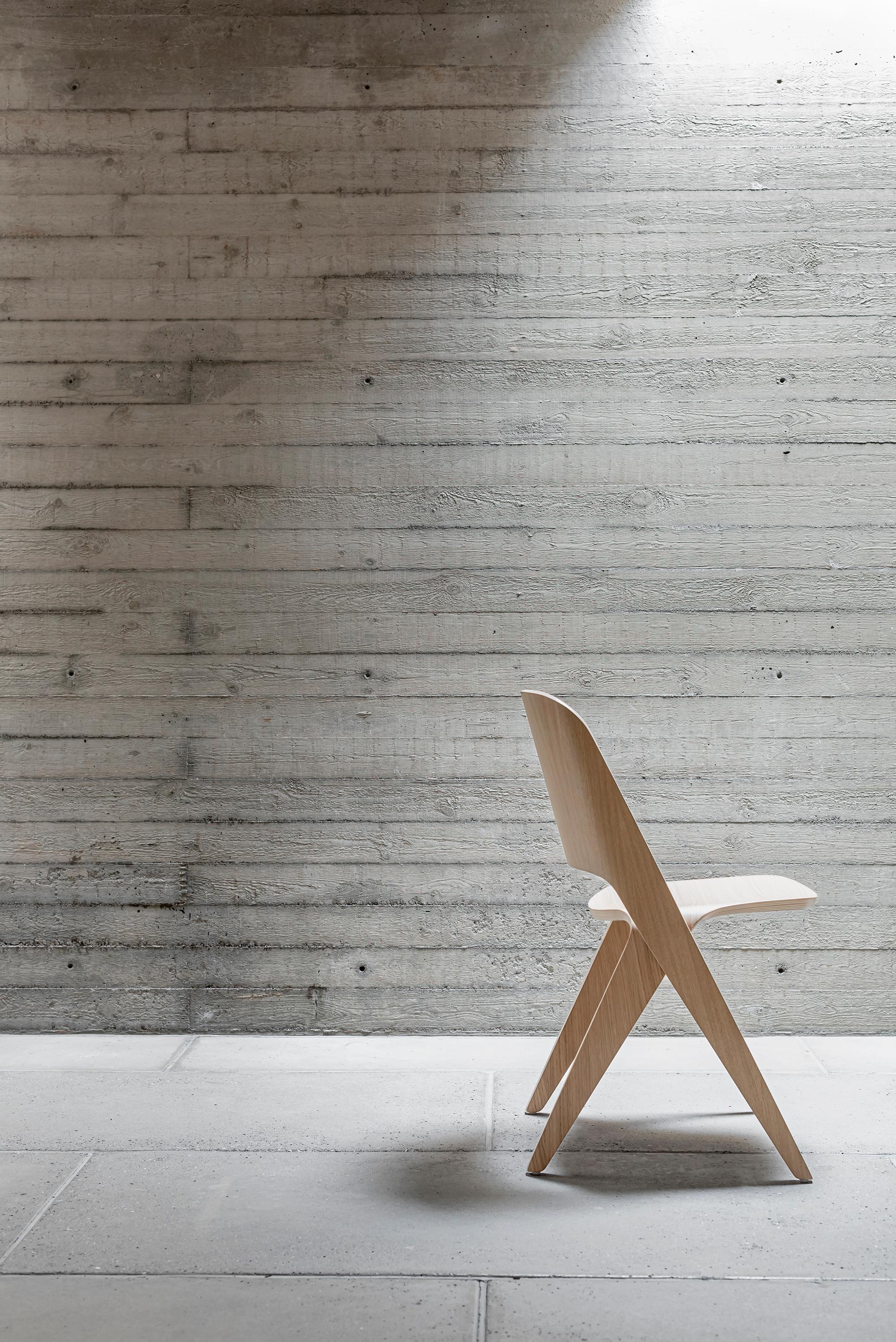 Contemporary Scandinavian Modern Chair 'Lavitta' by Poiat, Oak For Sale