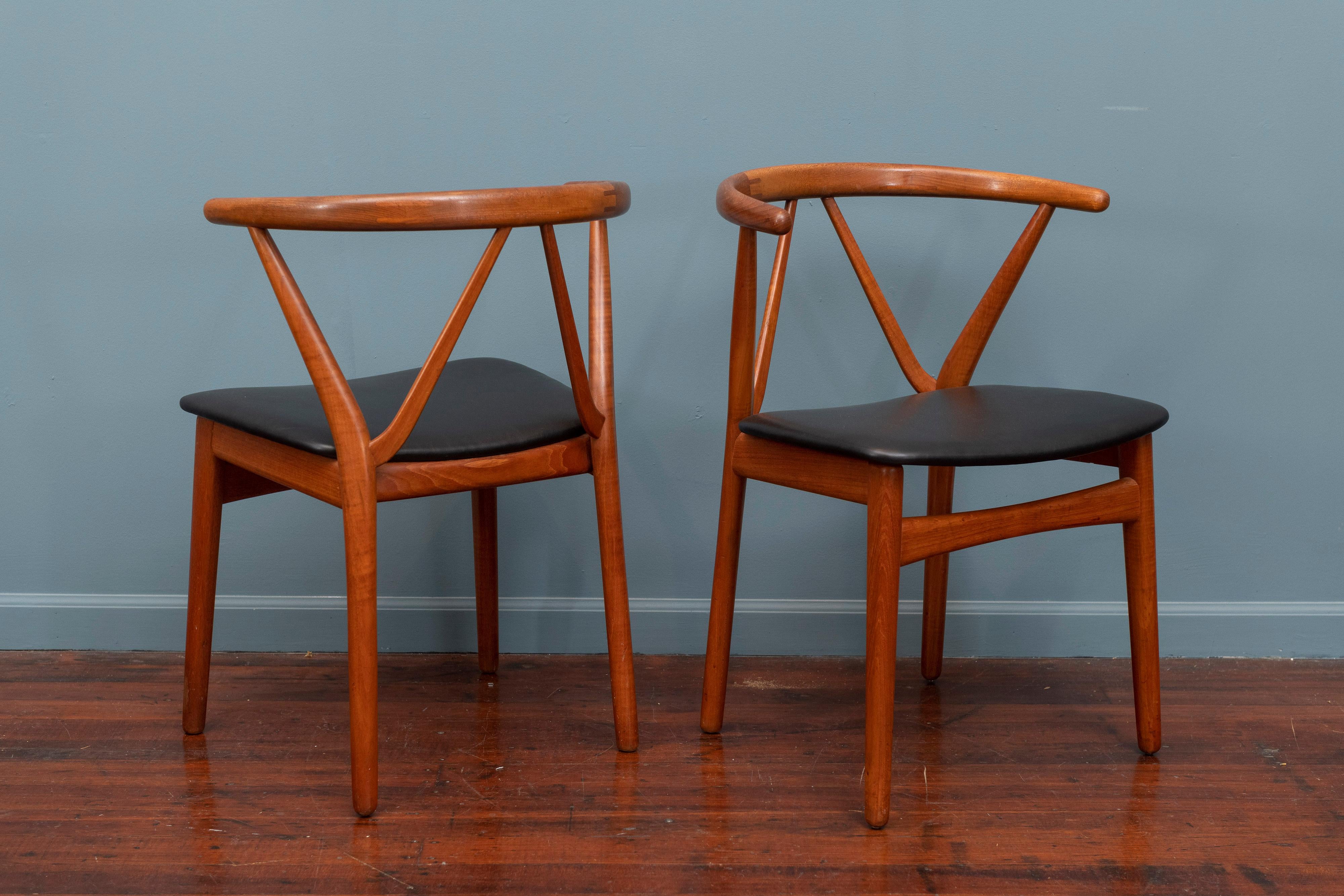 Mid-20th Century Scandinavian Modern Chairs by Henning Kjaernulf for Bruno Hansen