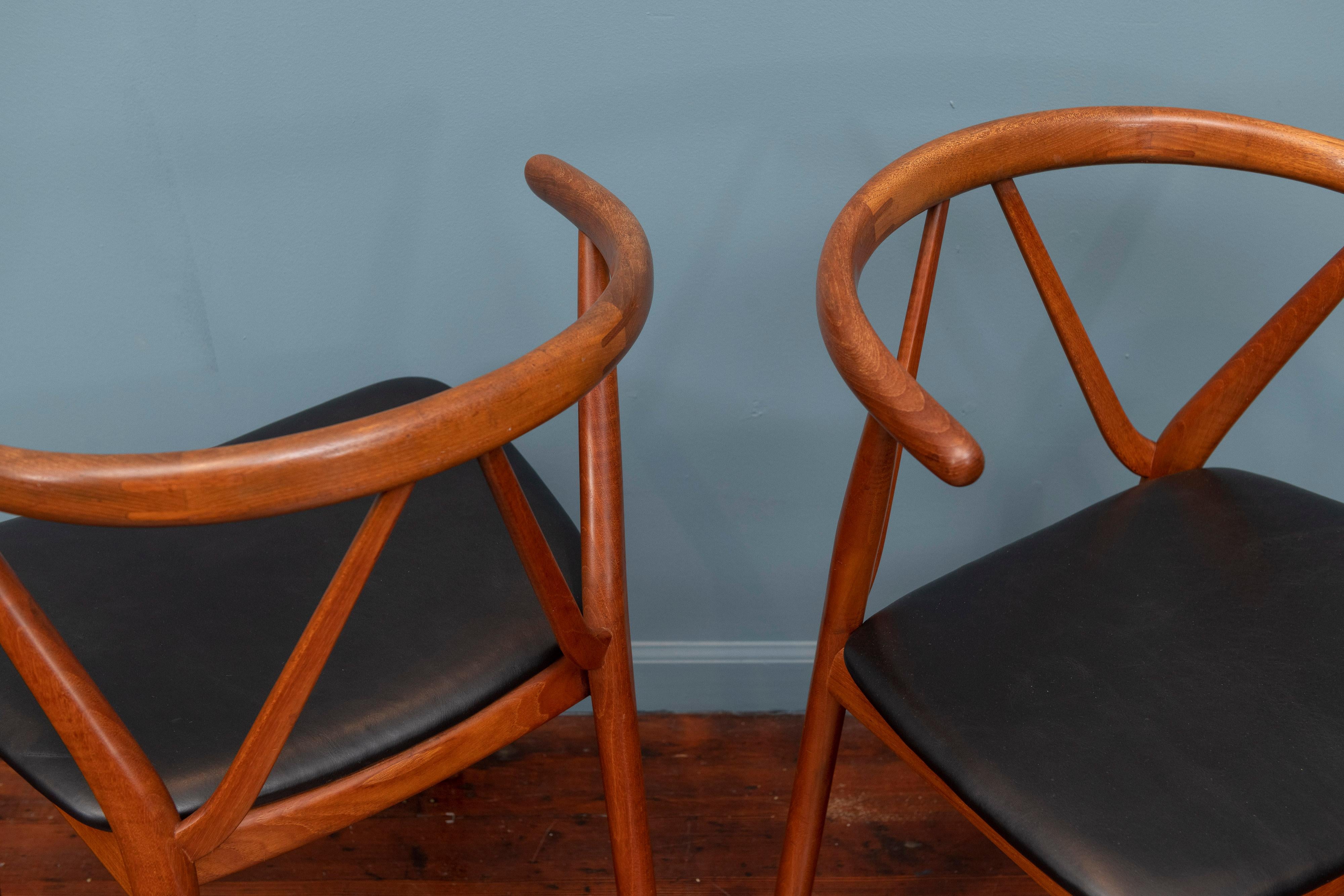 Teak Scandinavian Modern Chairs by Henning Kjaernulf for Bruno Hansen