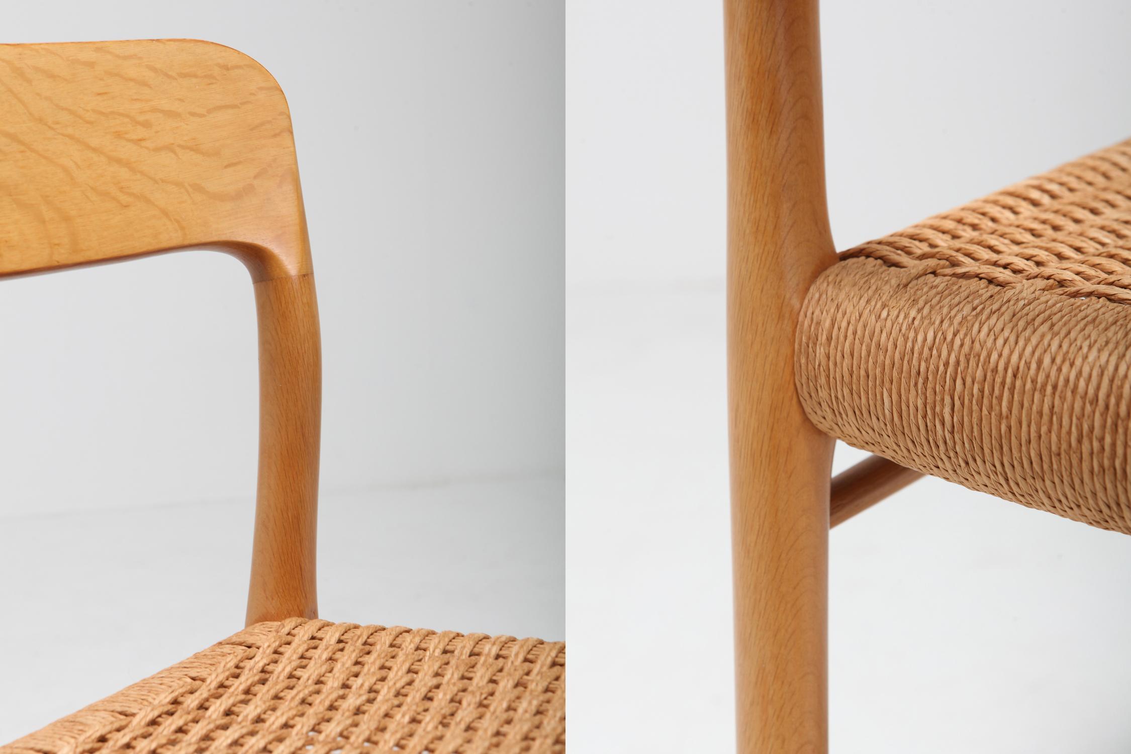 Scandinavian Modern Chairs in Oak by N.O. Möller for J.L. Moller 2