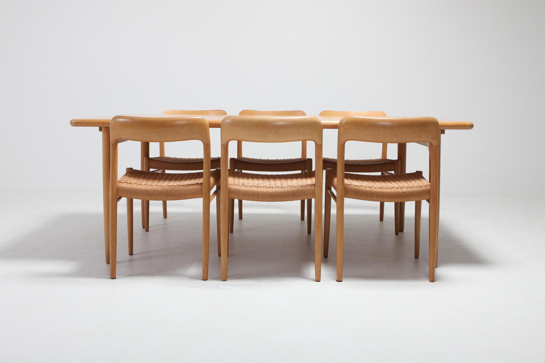 Scandinavian Modern Chairs in Oak by N.O. Möller for J.L. Moller 5