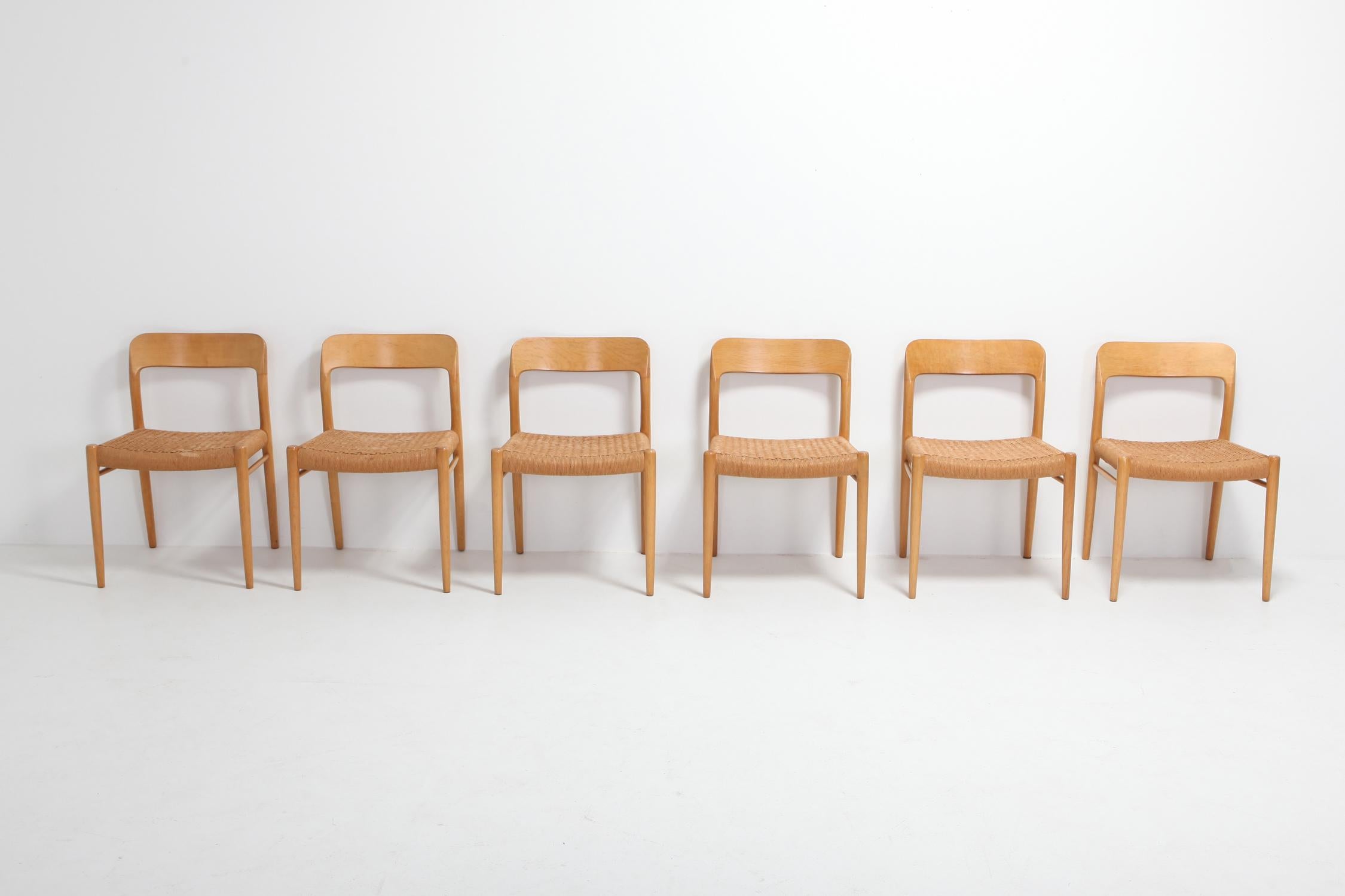 Mid-Century Modern Scandinavian Modern Chairs in Oak by N.O. Möller for J.L. Moller