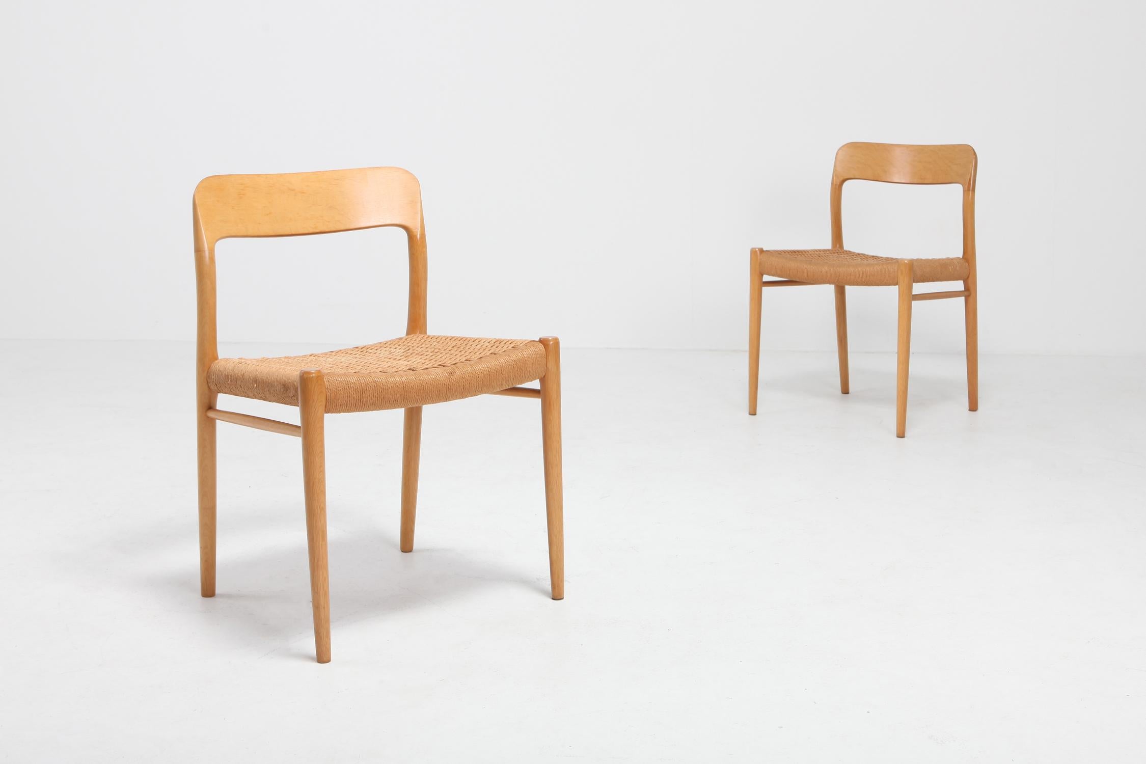 Danish Scandinavian Modern Chairs in Oak by N.O. Möller for J.L. Moller