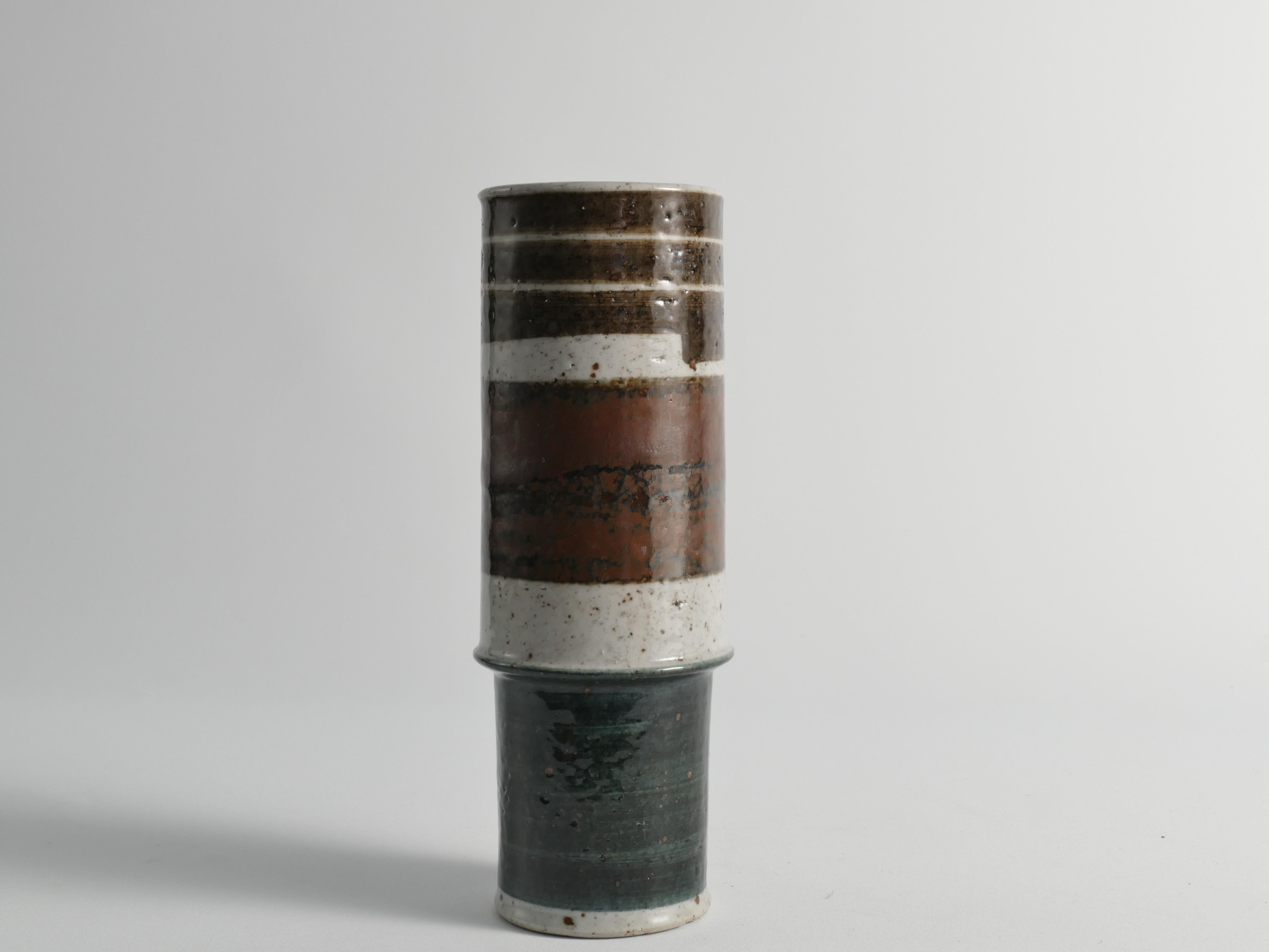Mid-20th Century Scandinavian Modern Chamotte Stoneware Vase by Inger Persson for Rörstrand, 1960 For Sale