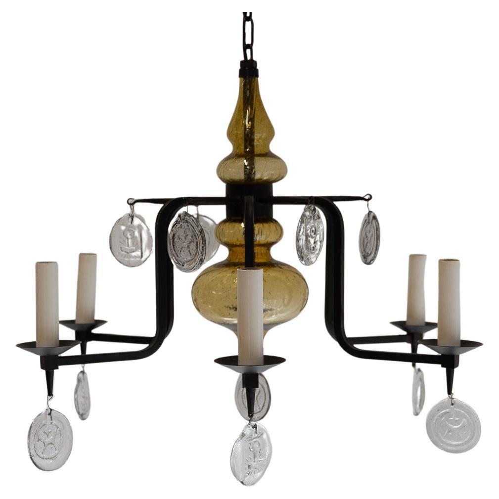 Scandinavian Modern Chandelier by Erik Höglund, 1960s.