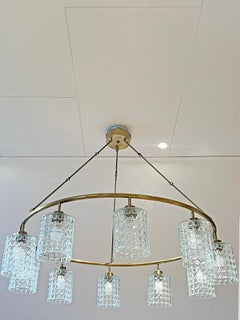 Lustre moderne scandinave en laiton, Suède, vers 1950-1960