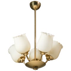 Scandinavian Modern Chandelier in Style of Paavo Tynell, Finland, 1950s