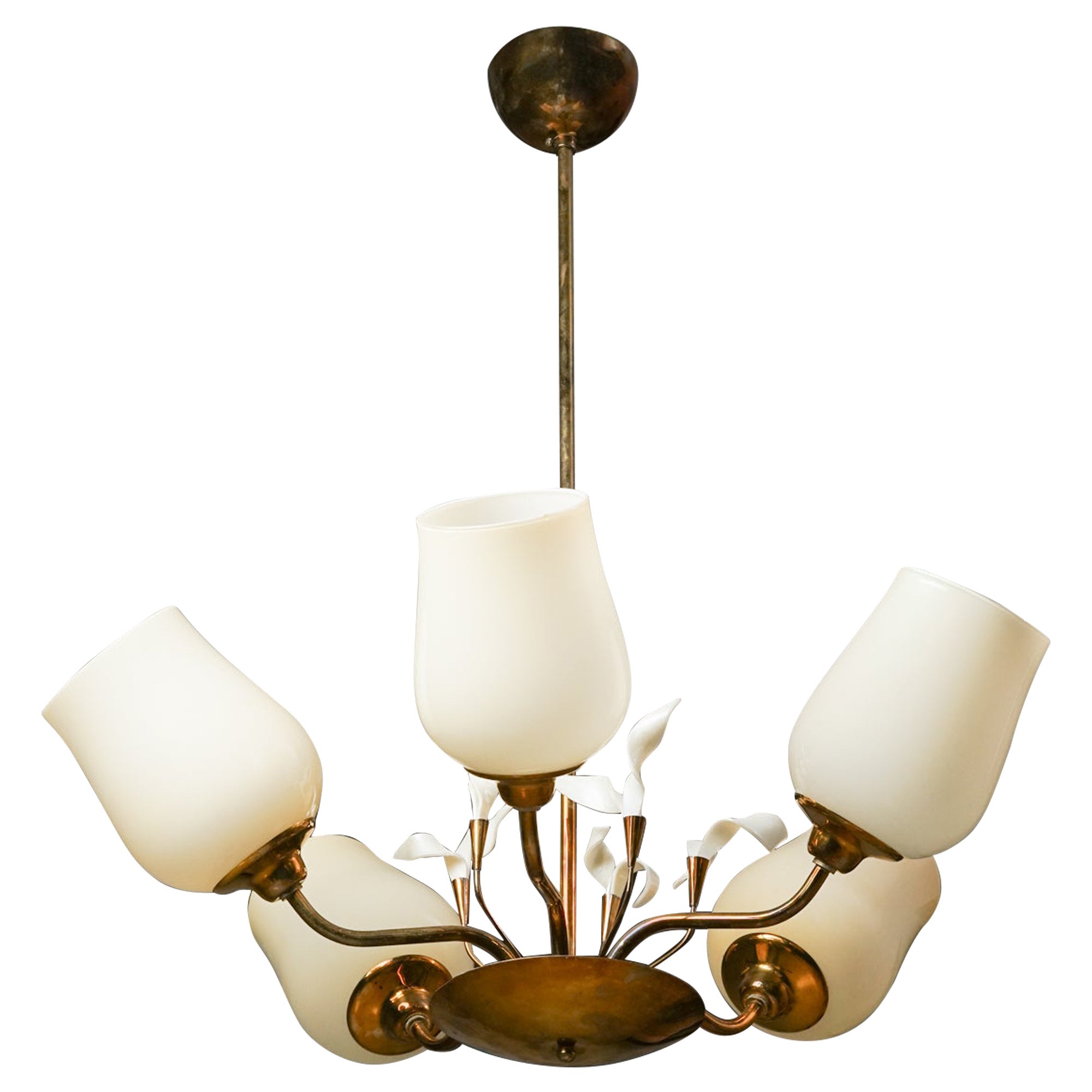 Scandinavian Modern Chandelier, KORUMO Oy, Finland, 1950s