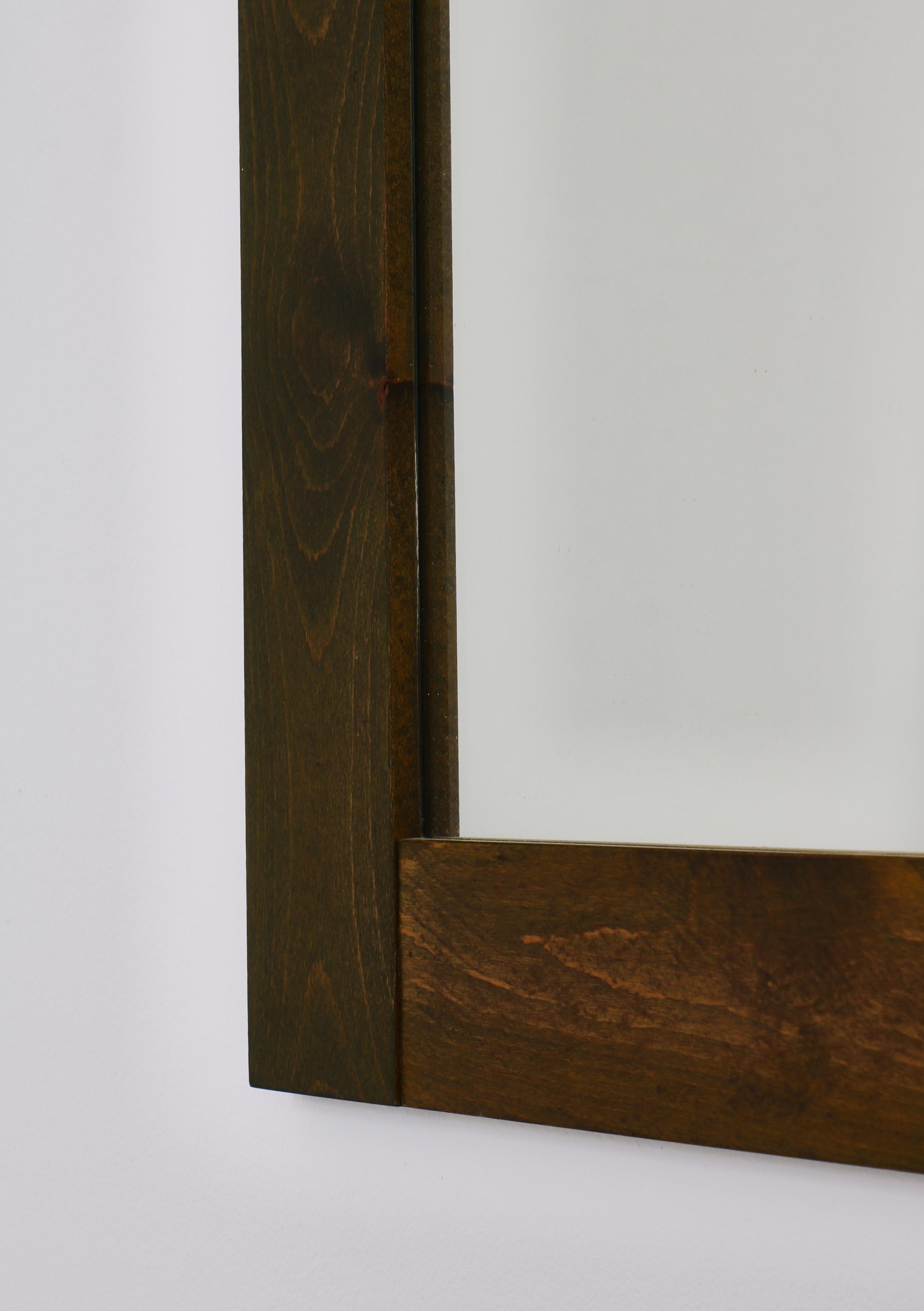 Scandinavian Modern Chest & Mirror in Green Stained Pinewood, Denmark, 1970s For Sale 7