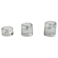Retro Scandinavian Modern Chimney Ice Glass Candleholders