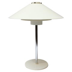 Scandinavian Modern Chrome Table Lamp with Lacquered Metal Shade