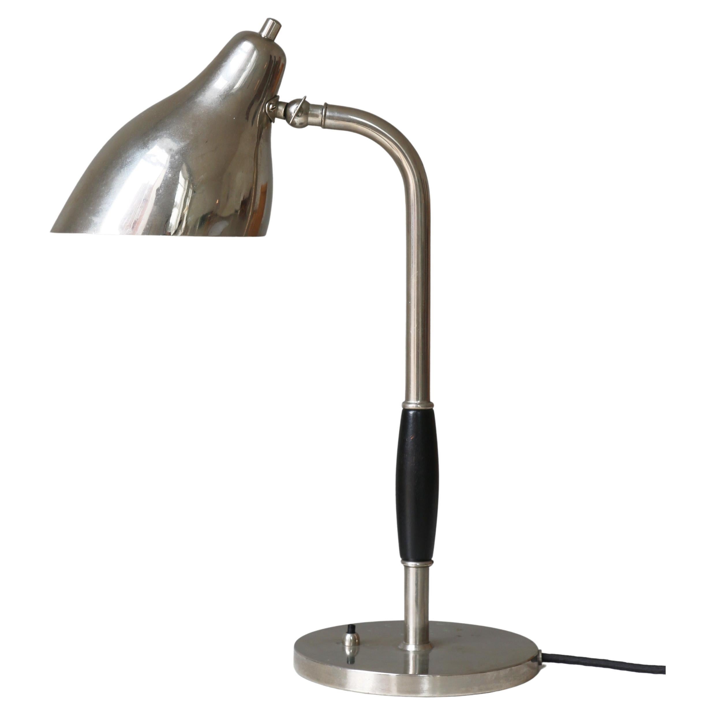 Scandinavian Modern Chromed Table Lamp by Vilhelm Lauritzen, 1940s For Sale