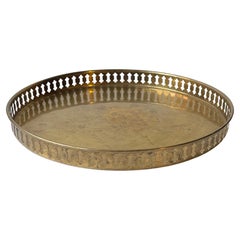 Scandinavian Modern Circular Brass Tray by Jacob Worm, 1960s