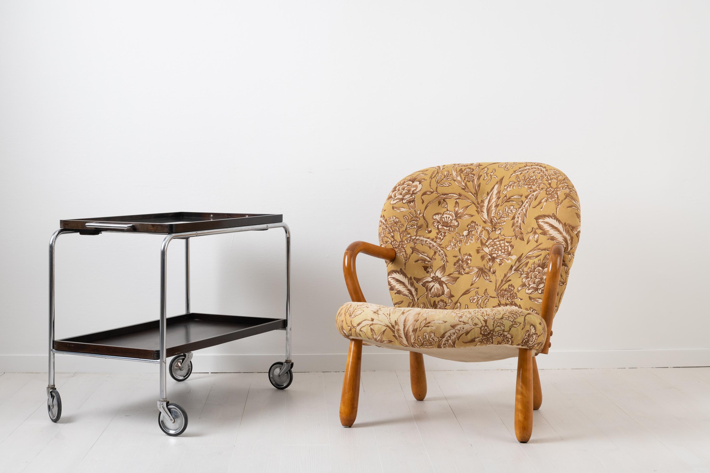 Danish Scandinavian Modern Clam Chair Attributed to Philip Arctander