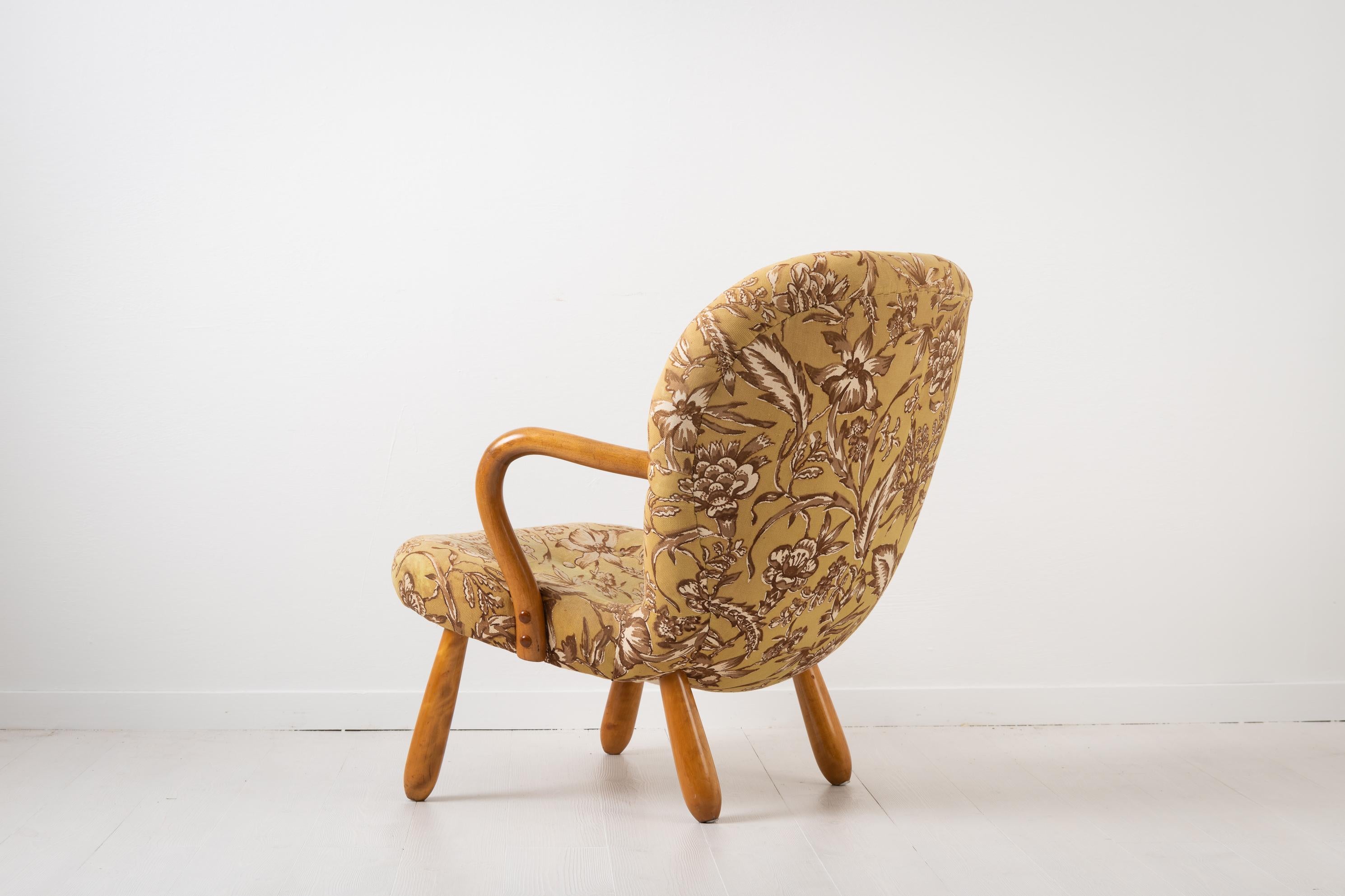 Scandinavian Modern Clam Chair Attributed to Philip Arctander 1