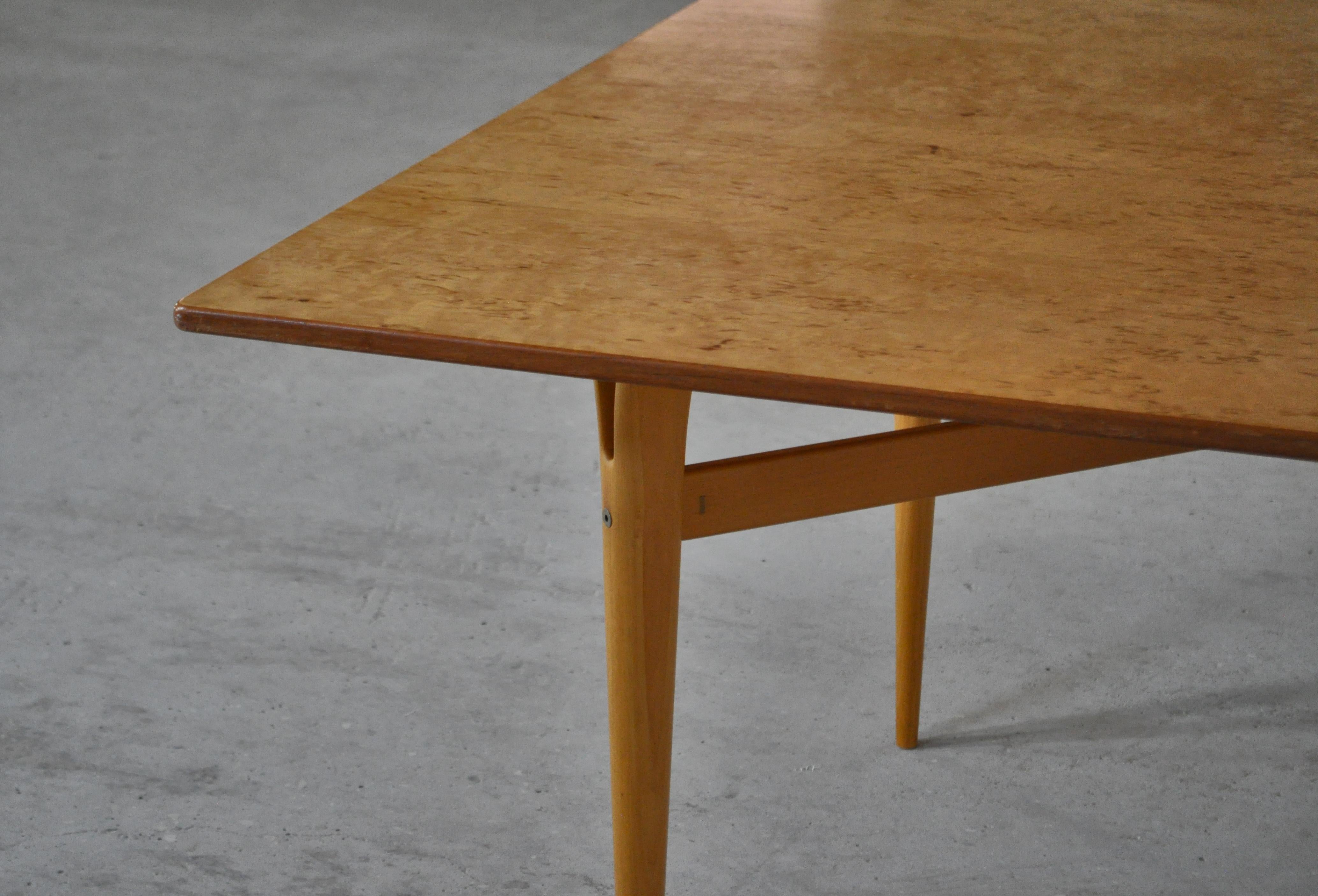 Swedish Scandinavian Modern Cleft-Leg Table by Bruno Mathsson for Karl Mathsson, 1961