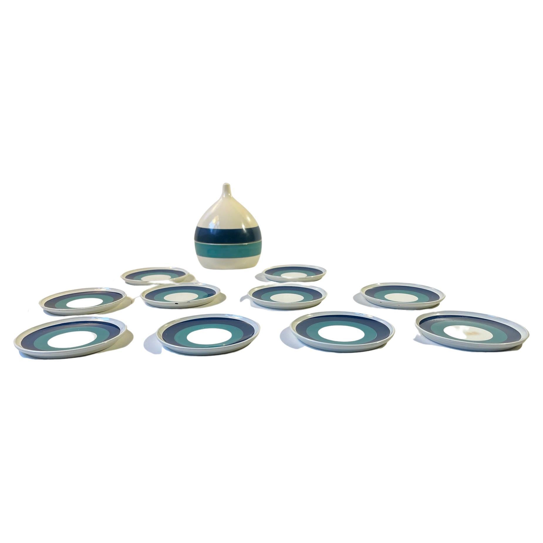 Scandinavian Modern Coasters by Laurids Lønborg, 1960s, Set of 10