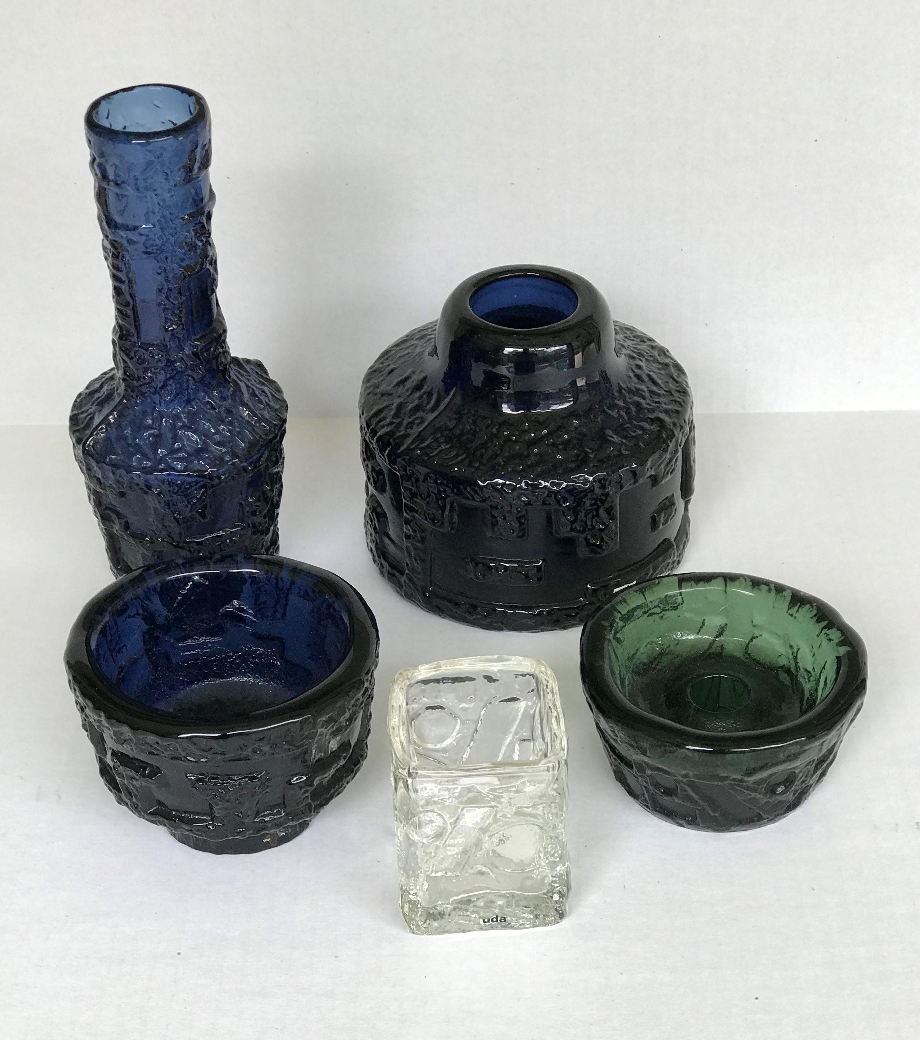 Scandinavian Modern Cobalt Blue Brutalist Vase, Göte Augustsson Ruda Sweden 1960 3