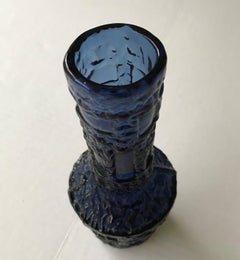 Scandinavian Modern Cobalt Blue Brutalist Vase, Göte Augustsson Ruda Sweden 1960