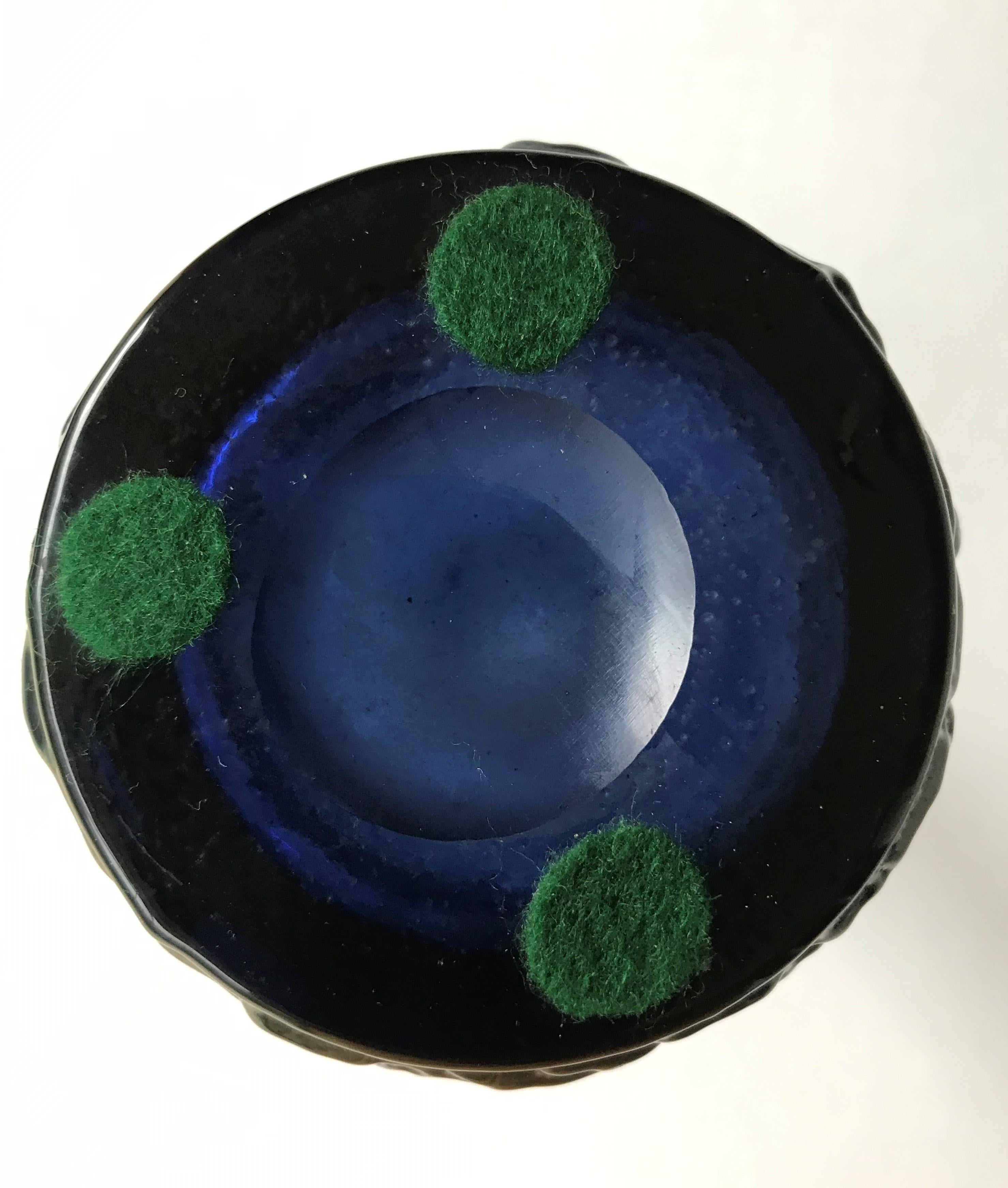Scandinavian Modern Cobalt Blue Brutalist Vase, Göte Augustsson Ruda Sweden 1960 2