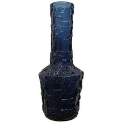 Scandinavian Modern Cobalt Blue Brutalist Vase, Göte Augustsson Ruda Sweden 1960