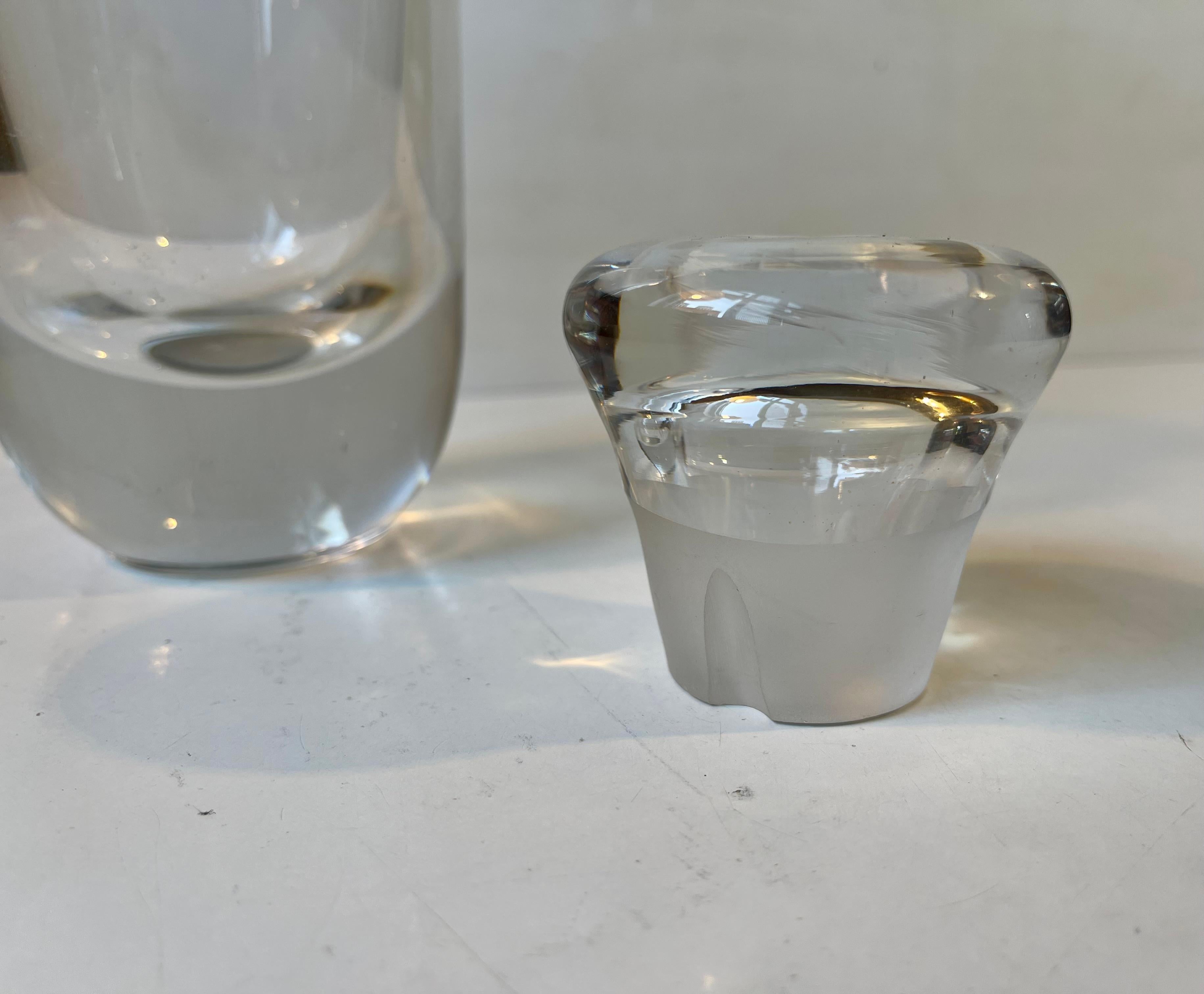 Blown Glass Scandinavian Modern Cocktail Shaker in Crystal Glass For Sale