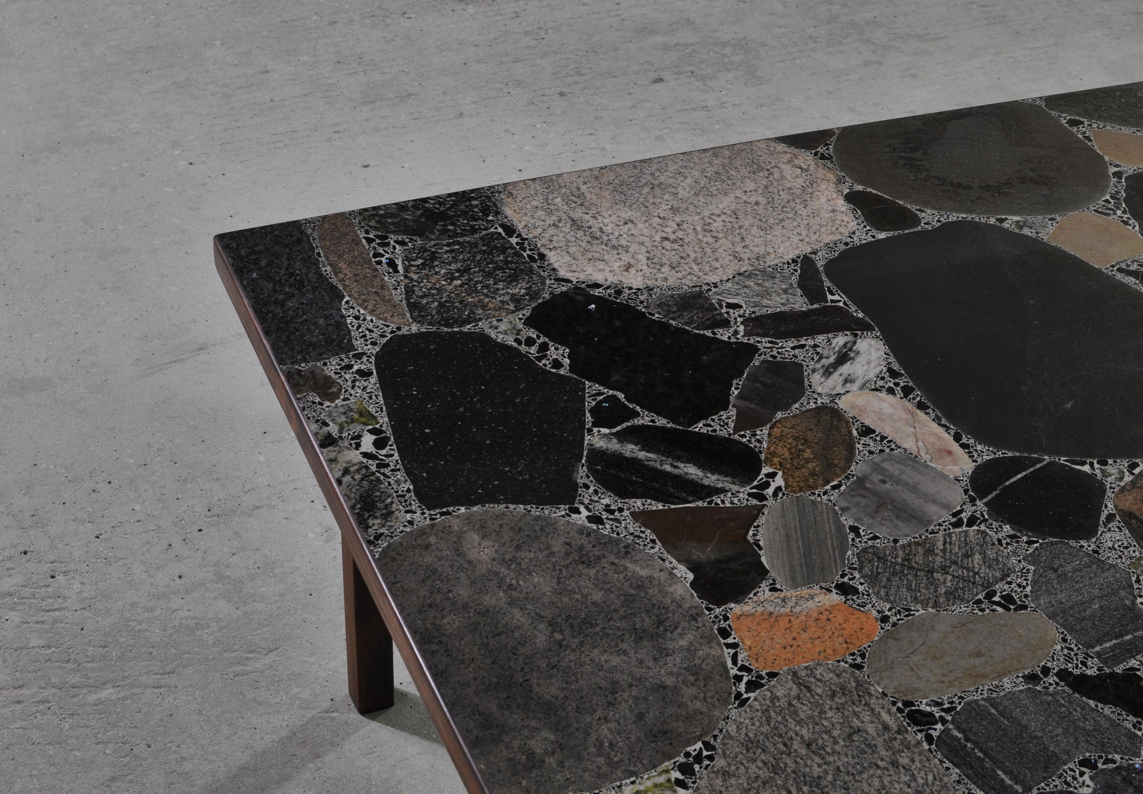 Mid-20th Century Scandinavian Modern Coffee Table by Erling Viksjö in Rosewood and Terrazzo 