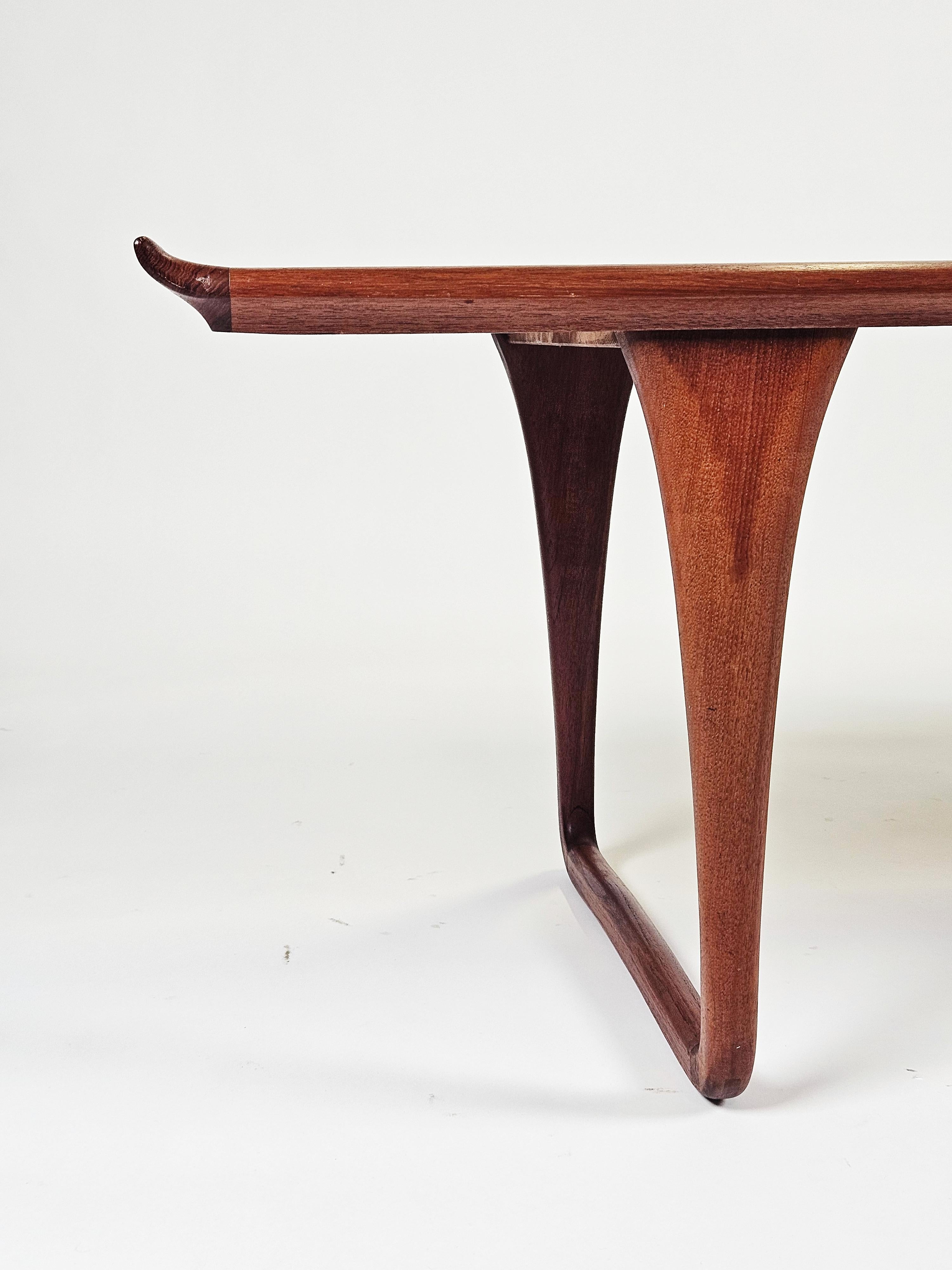 Teak Scandinavian modern coffee table by Svante Skogh, Säffle Möbelfabrik, 1950s For Sale