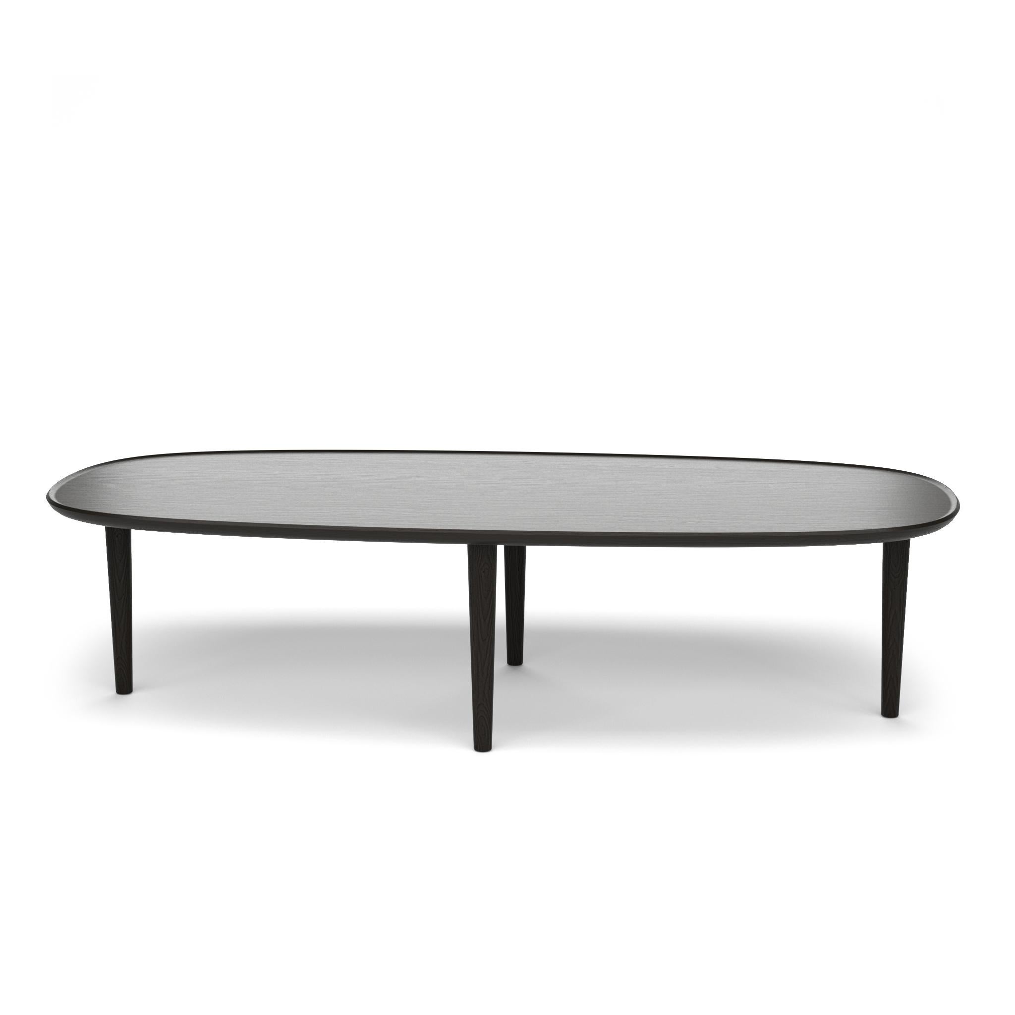 Contemporary Scandinavian Modern Coffee Table 'Fiori' 140, Black Oak For Sale