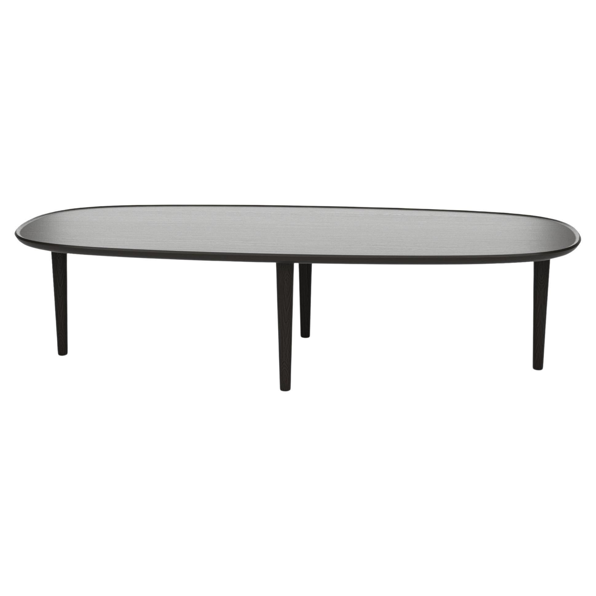 Table basse scandinave moderne « Fiori » 140, en chêne noir