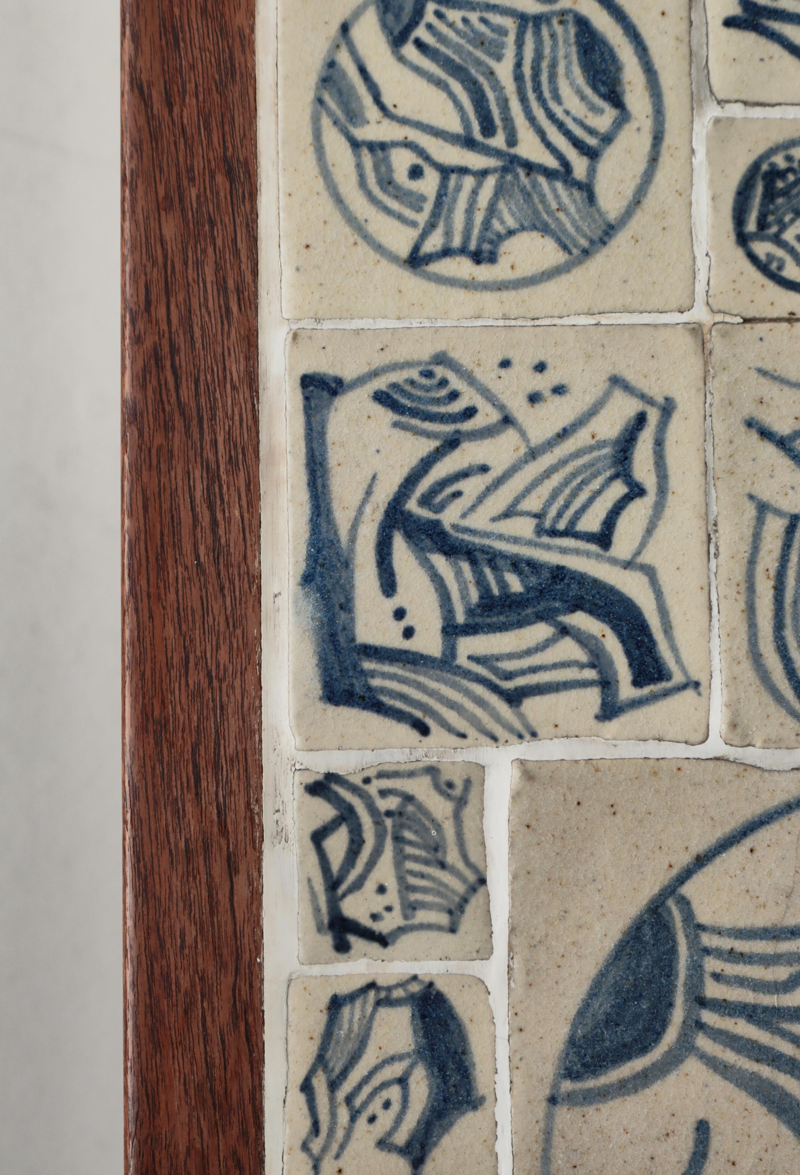 Scandinavian Modern Coffee Table in Teak & Ceramic Tiles by Søren Horn, 1950s en venta 4