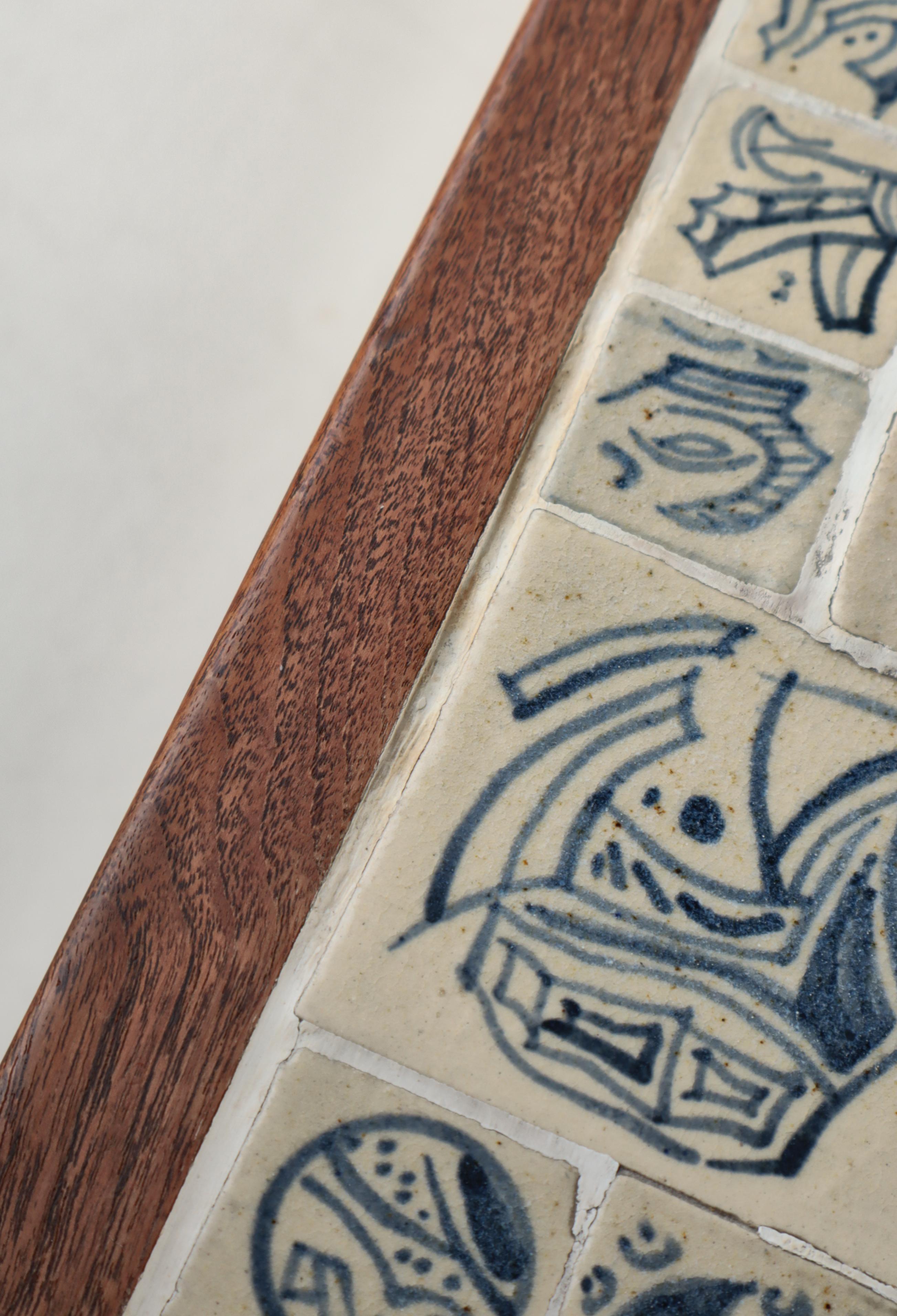 Scandinavian Modern Coffee Table in Teak & Ceramic Tiles by Søren Horn, 1950s mediados del siglo XX en venta