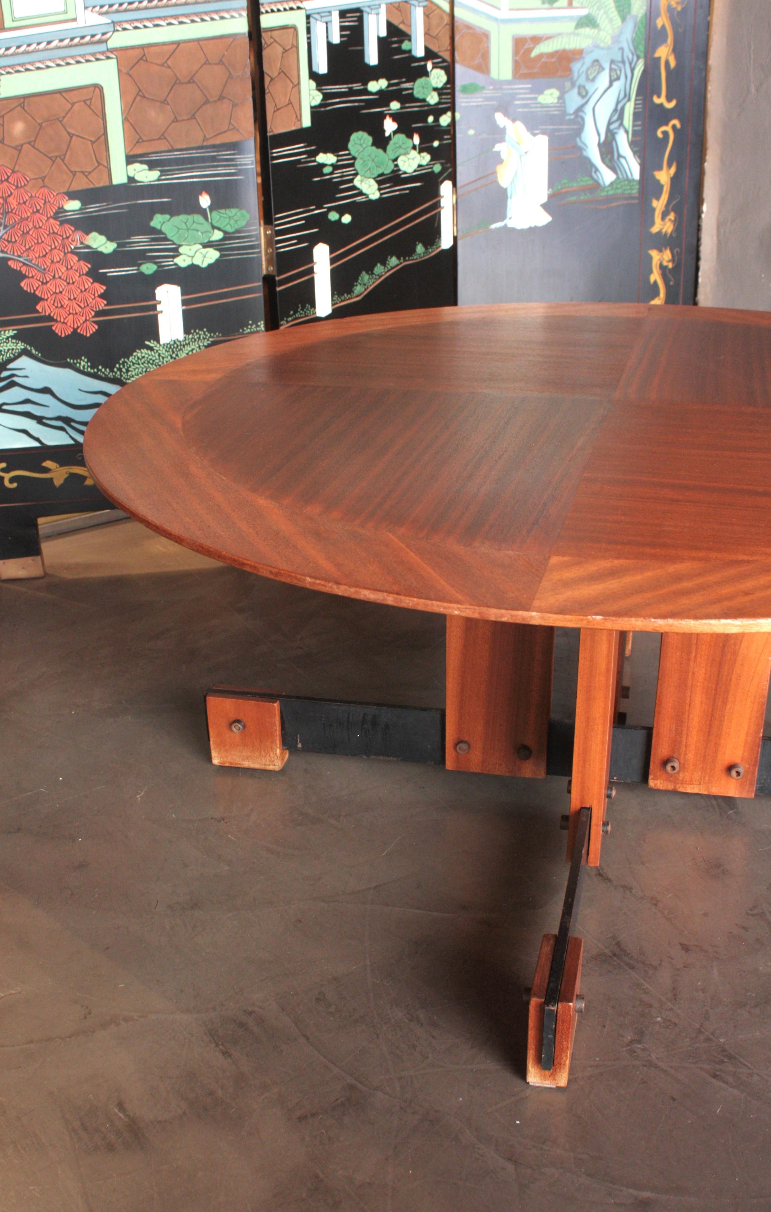 Fer Table basse scandinave moderne en bois et en fer en vente