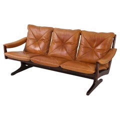 The Modern Scandinavian Cognacbraunes Leder 3-Sitzer Sofa von Søda Galvano Norwegen