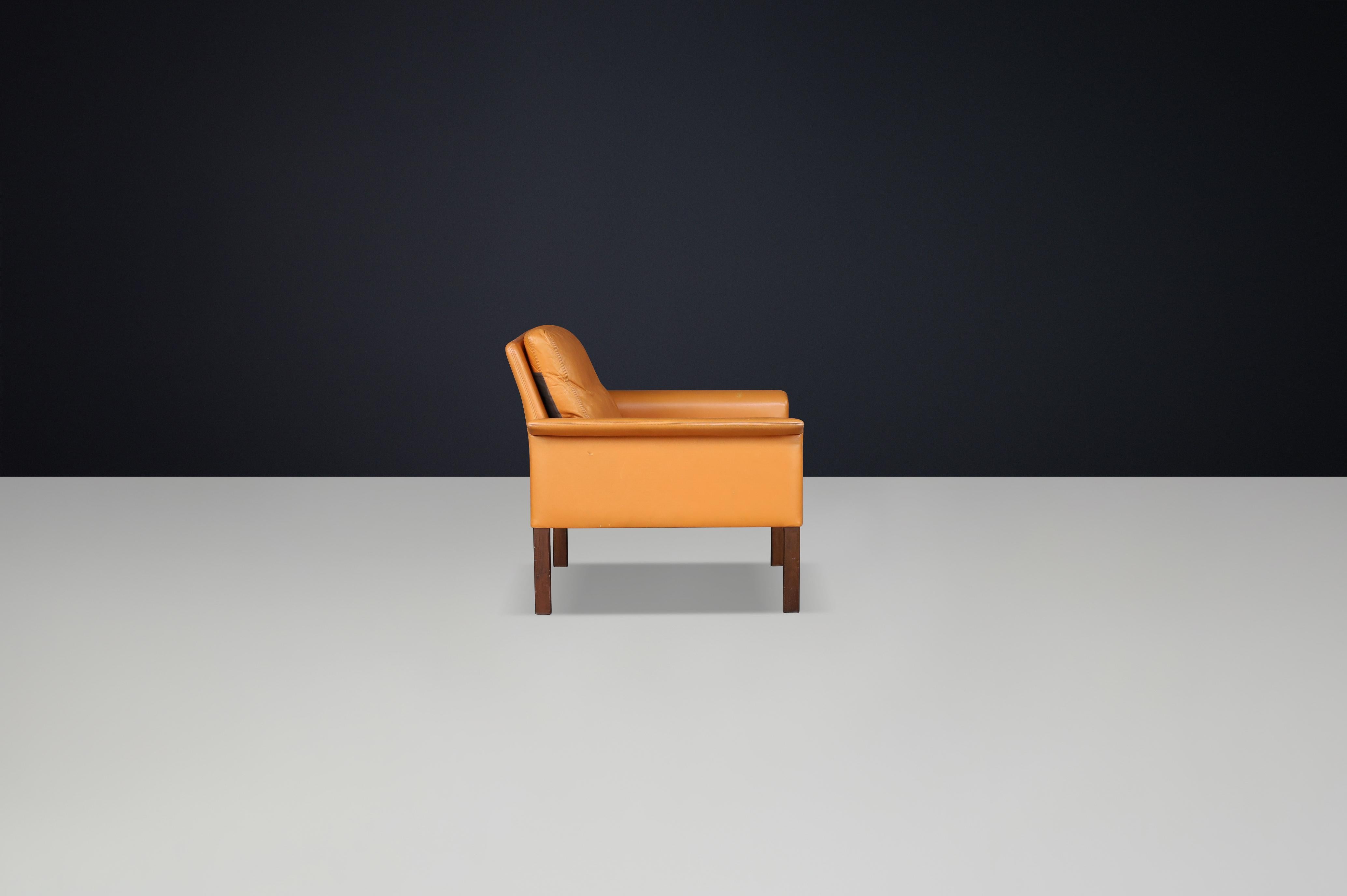Chaise longue en cuir cognac The Moderns Modernity de Hans Olsen pour CS Møbler en vente 1