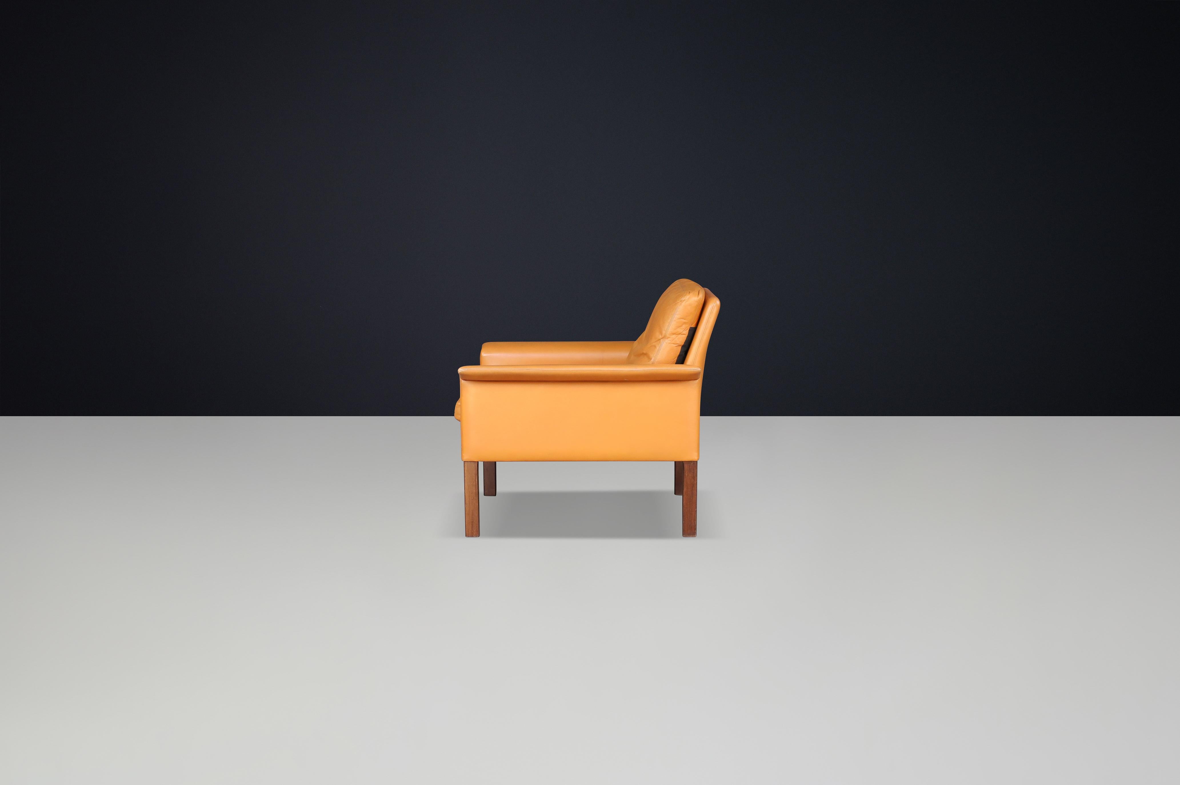 Chaise longue en cuir cognac The Moderns Modernity de Hans Olsen pour CS Møbler en vente 2