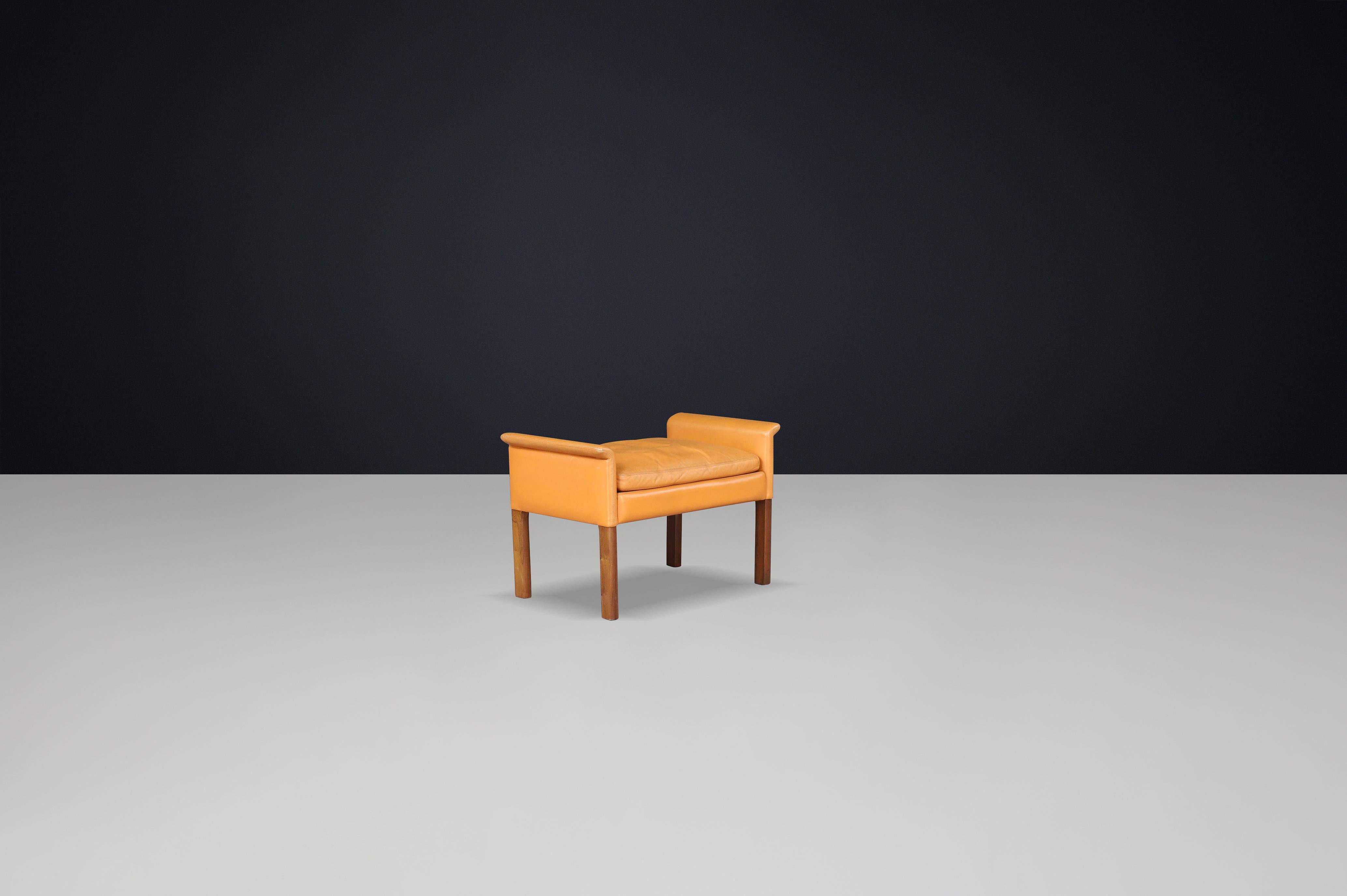 The Scandinavian Modern Cognac Leather Ottoman byScandinavian Modern Cognac Leather Ottoman by Hans Olsen for CS Møbler, Denmark, 1960s

Ce superbe ottoman Scandinavian Modern de Hans Olsen pour CS Møbler, produit au Danemark dans les années 1960,