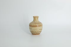 Scandinavian Modern Collectible Small  Beige Stoneware Vase by Gunnar Borg