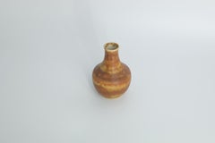 Scandinavian Modern Collectible Small Brown Stoneware Vase by Gunnar Borg