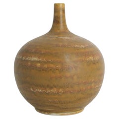 Retro Scandinavian Modern Collectible Small Spherical Stoneware Vase by Gunnar Borg 