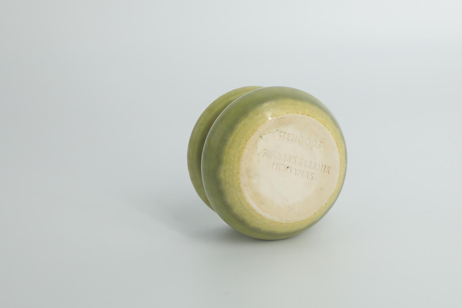 Swedish Scandinavian Modern Collectible Small Stoneware Candleholder from GunnarsKeramik For Sale