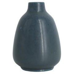Vintage Scandinavian Modern Collectible Small Stoneware Vase No. 117 by Gunnar Borg 