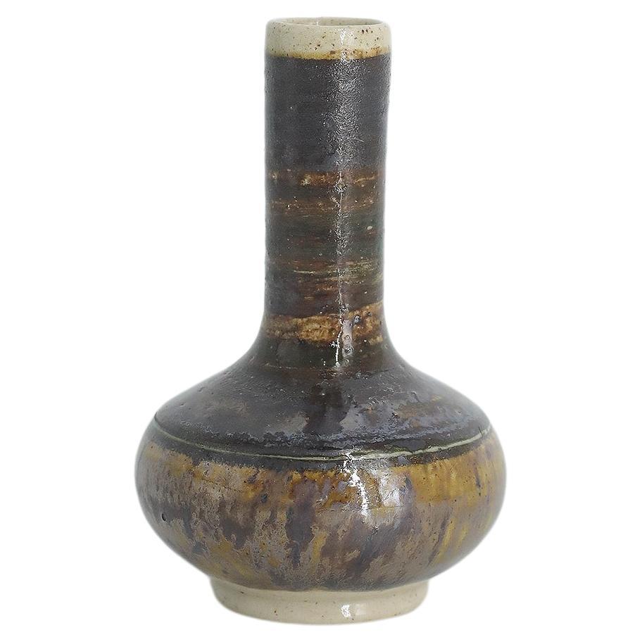 Scandinavian Modern Collectible Small Stoneware Vase No. 13 by Gunnar Borg  For Sale