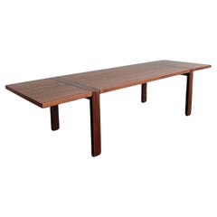 Scandinavian Modern Contrasting Strip Teak Coffee Table