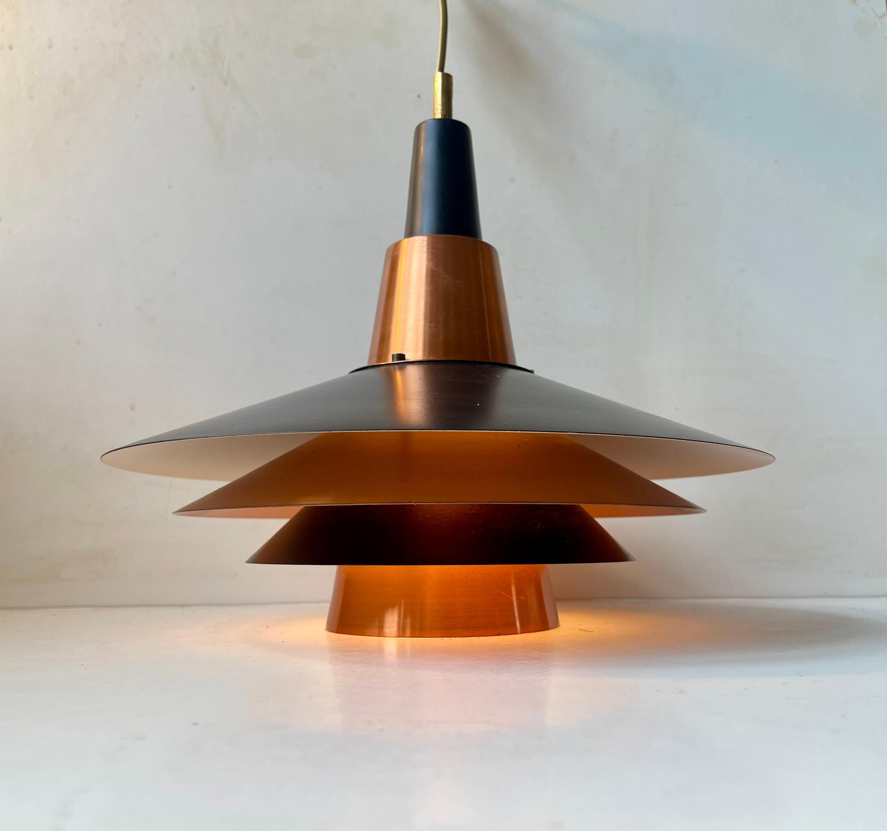 Mid-Century Modern Scandinavian Modern Copper Ceiling Lamp by Ernest Voss, 1950s For Sale