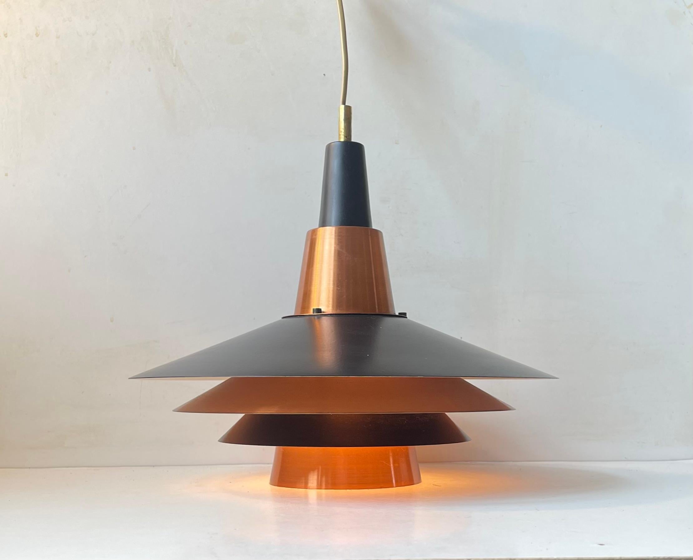 Mid-20th Century Scandinavian Modern Copper Ceiling Lamp by Ernest Voss, 1950s For Sale