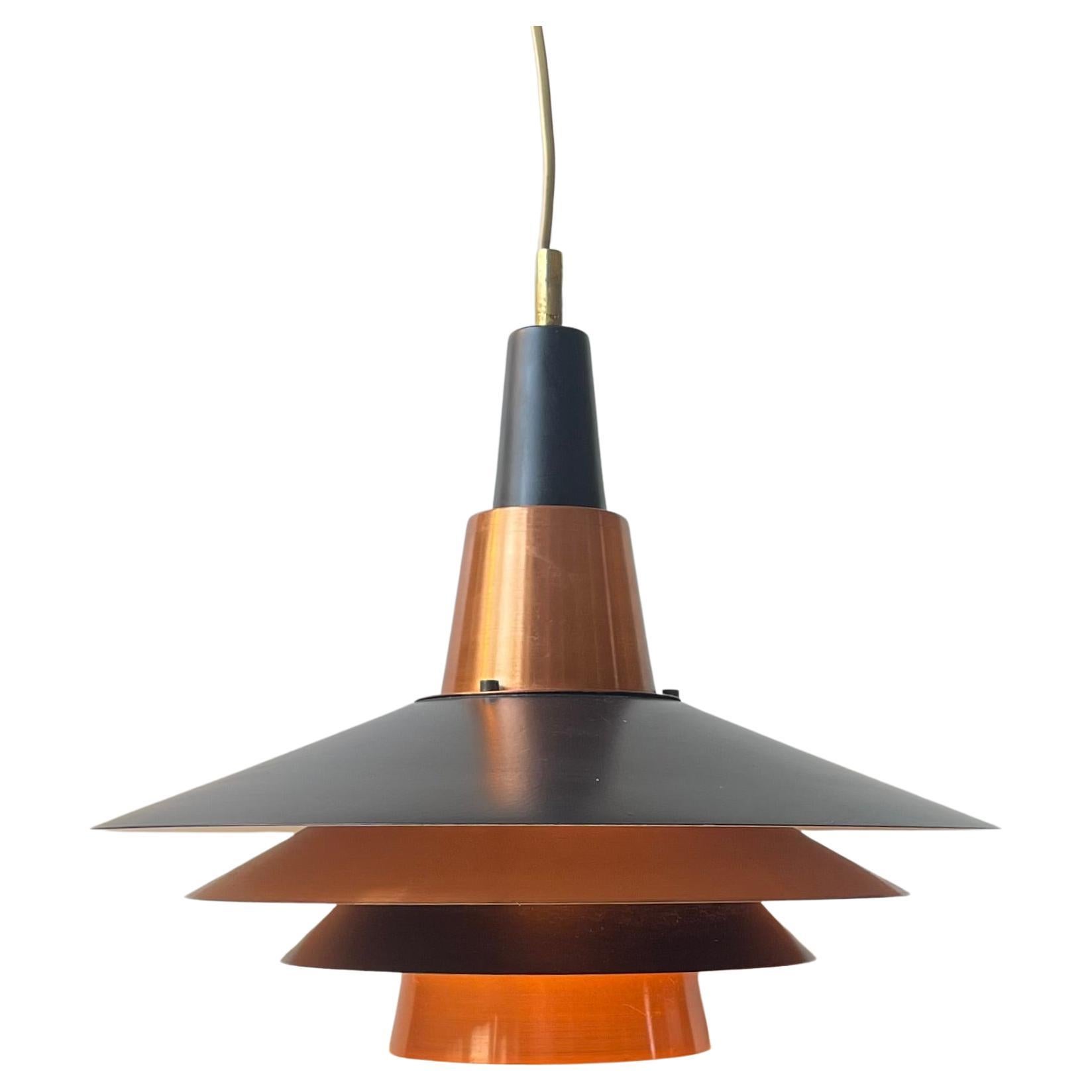 Scandinavian Modern Copper Ceiling Lamp by Ernest Voss, 1950s