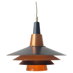 Vintage Scandinavian Modern Copper Ceiling Lamp by Ernest Voss, 1950s