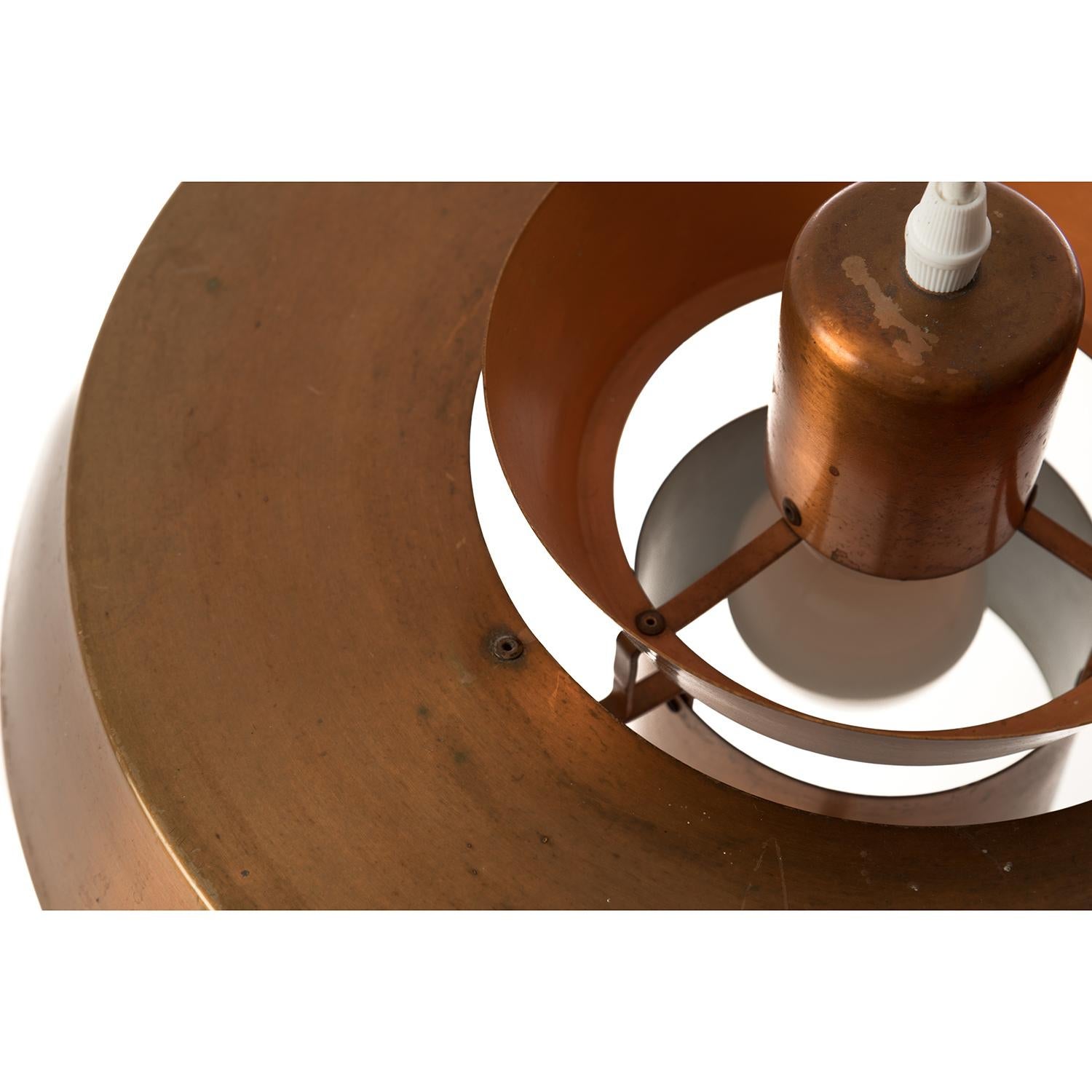 Danish Scandinavian Modern Copper Nova Pendant Light